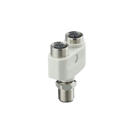 ifm electronic Side Entry, Top Entry Circular Connector Adapter 1 M12 2 M12 Female