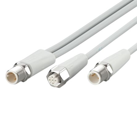 ifm electronic Male 1 way Straight to Male/Female 2 way Straight Sensor Actuator Cable, 200 mm