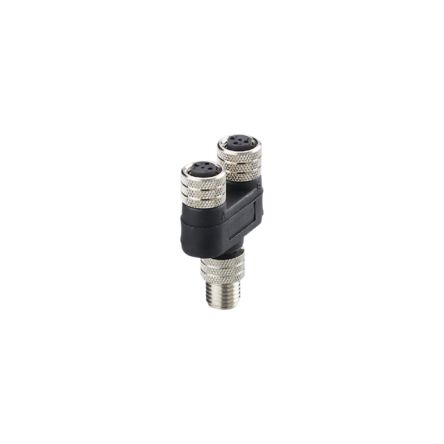 ifm electronic Side Entry, Top Entry Circular Connector Adapter 1 M8 2 M8 Female