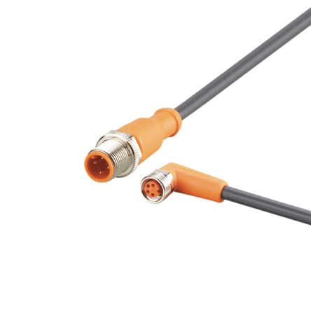 ifm electronic Male 1 way Straight to Female 1 way M8 Actuator/Sensor Cable, 5 m