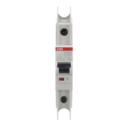 ABB SU200 M Miniature Circuit Breaker, 1-Pole, 1.6A, Type Z, 277V ac AC, 48 V dc DC, 15 kA Breaking Capacity