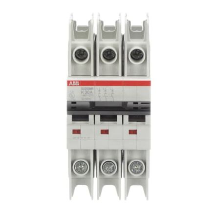 ABB System Pro M Compact SU200 MR Circuit Breaker, 3-Pole, 30A, Type K, 400V ac AC, 125 V dc DC, 15 kA Breaking Capacity