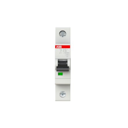 ABB S201L Miniature Circuit Breaker, 1-Pole, 25A, Type C, 400V ac AC, 6 kA Breaking Capacity
