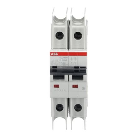 ABB SU200 M Miniature Circuit Breaker, 2-Pole, 30A, Type Z, 440V ac AC, 96 V dc DC, 15 kA Breaking Capacity