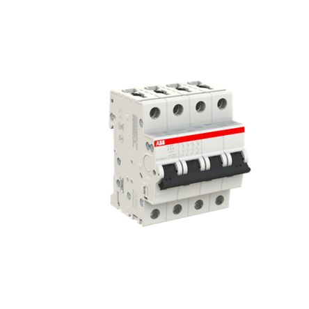 ABB System Pro M Compact S200 Miniature Circuit Breaker, 4-Pole, 4A, Type Z, 400V ac AC, 110 V dc DC, 10 kA Breaking