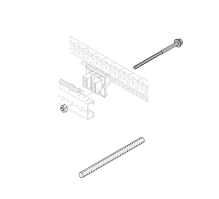 ABB 1STQ Series 304 Stainless Steel Rod Guide for Use with Modular Boards - System Pro E Power 250 mm x 160 mm x 160mm