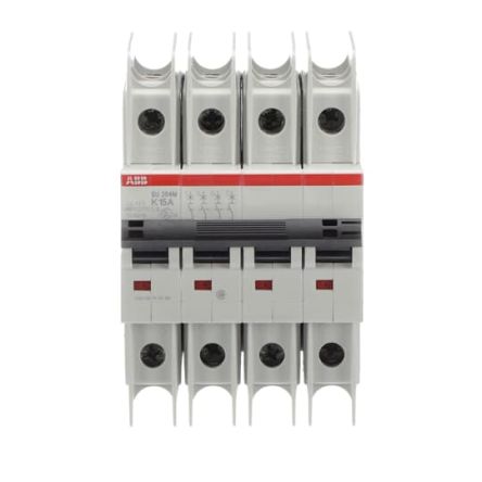 ABB SU200 M Miniature Circuit Breaker, 4-Pole, 15A, Type K, 480V ac AC, 15 kA Breaking Capacity
