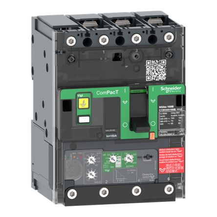 Schneider Electric, ComPact New Generation, Compact NSXm Molded Case Circuit Breaker 3-Pole 160A, Fixed
