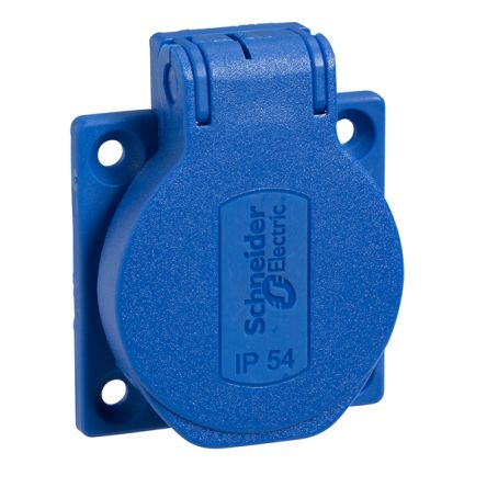 Schneider Electric, PKS IP54 Blue Socket, 2P+PE, Rated At 16A, 250V