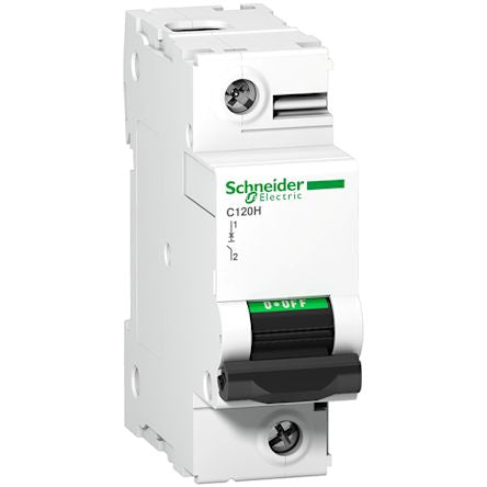 Schneider Electric Acti9 A9N1 Miniature Circuit Breaker, 1-Pole, 100A, Type D, 400V ac AC, 144 V dc DC, 4.5 kA Breaking