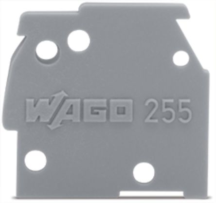 WAGO 255 Series End Plate for Use with Rail Mount Terminal Blocks