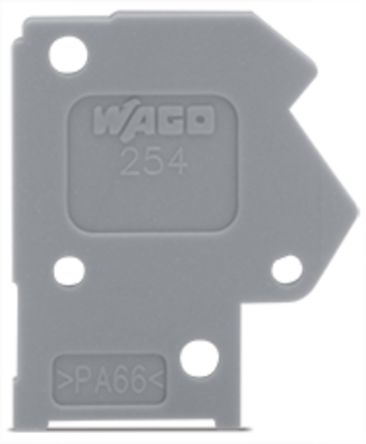 WAGO 254 Series End Plate for Use with Rail Mount Terminal Blocks