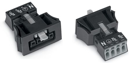 WAGO 890 Series Snap-in Connector Female, 4-Pole, 16A, 4-Way, IP40