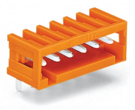 WAGO 734 Series Angled Through Hole Header, 10 Contact(s), 3.5 mm Pitch, 1 Row, Shrouded