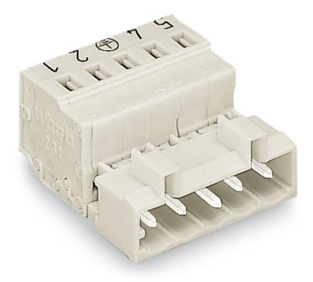 WAGO 721 Series Cable Male Lighting Connector Male Cage Clamp, 3-Pole, 12A, 3-Way