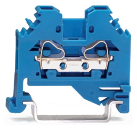 WAGO 281-104 281 Series Terminal Block Blue, 4mm², 1-Level, Cage Clamp, Ex i