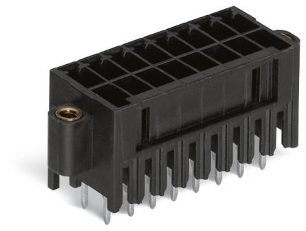 WAGO 713 Series Straight Through Hole Header, 16 Contact(s), 3.5 mm Pitch, 2 Row, Shrouded