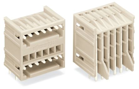 WAGO 734 Series Angled PCB Header, 12 Contact(s), 3.5 mm Pitch, 2 Row, Unshrouded