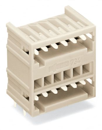 WAGO 734 Series Angled PCB Header, 16 Contact(s), 3.5 mm Pitch, 2 Row, Unshrouded