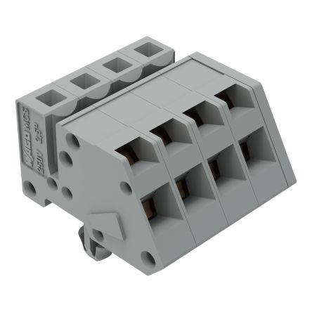 WAGO 731 Series Flange Connector Female Cage Clamp, 4-Pole, 12A, 4-Way