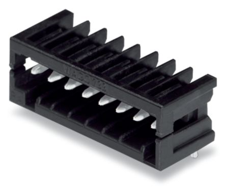 WAGO 733 Series Angled Through Hole Header, 10 Contact(s), 2.5 mm Pitch, 1 Row, Shrouded