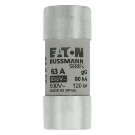 Eaton 63A 63 A Cartridge Fuse, 22 x 58 mm
