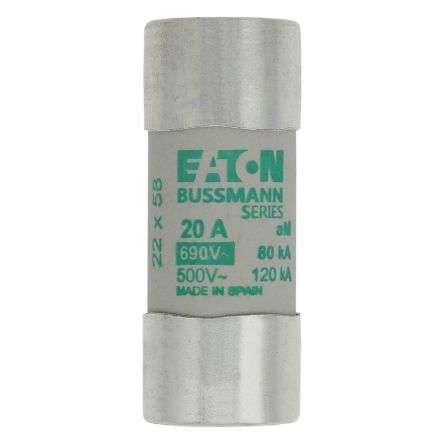 Eaton 20A AM Ceramic Cartridge Fuse, 22 x 58 mm