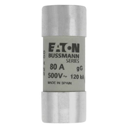 Eaton 80A Ceramic Cartridge Fuse, 22 x 58 mm