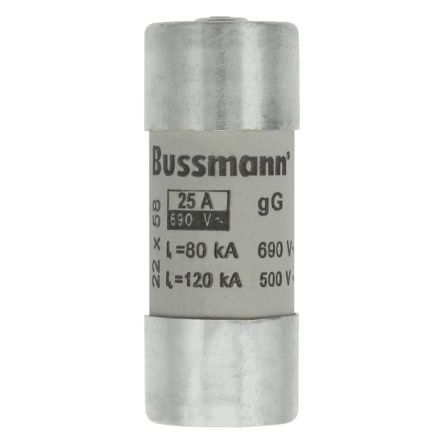 Eaton 25A Cartridge Fuse, 22 x 58 mm