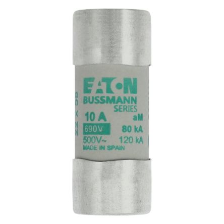 Eaton 10A AM Ceramic Cartridge Fuse, 22 x 58 mm