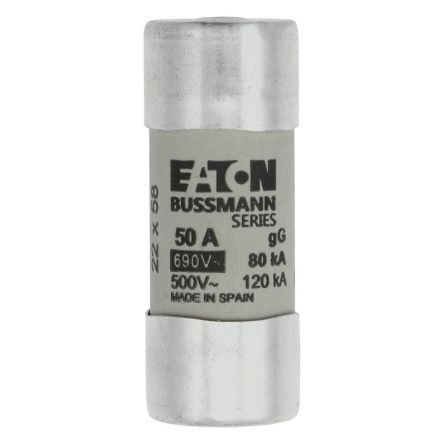 Eaton 50A Cartridge Fuse, 22 x 58 mm