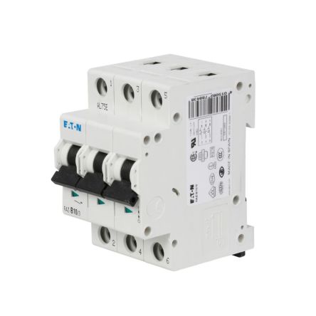 Eaton xEffect FAZ Miniature Circuit Breaker, 3-Pole, 5A, Type D, 415V ac AC, 60 V dc DC, 15 kA Breaking Capacity