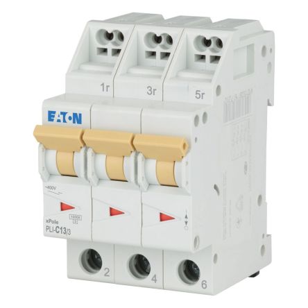 Eaton Eaton Moeller Miniature Circuit Breaker, 3-Pole, 13A, Type C, 400V ac AC, 10 kA Breaking Capacity