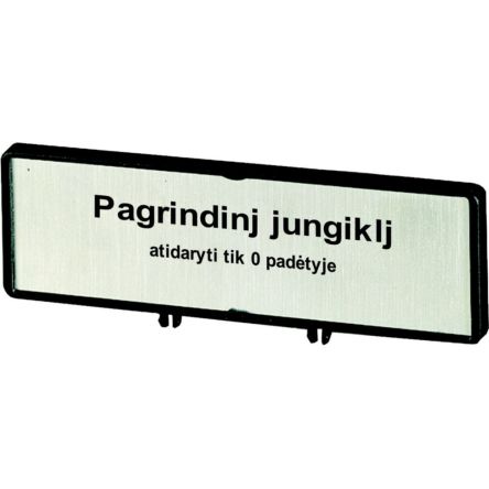 Eaton Label for Use with P1, T0, T3, Pre-printed "Only Open Main Switch when in 0 Position