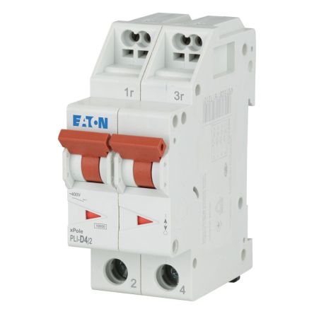 Eaton Eaton Moeller Miniature Circuit Breaker, 2-Pole, 4A, Type D, 400V ac AC, 48 V dc DC, 10 kA Breaking Capacity