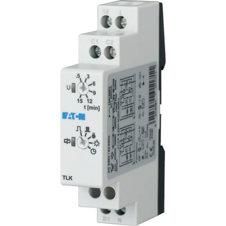 Eaton Eaton Distribution parts Series DIN Rail Timer Relay, 1-Contact, 230 V ac 230V ac, 720 to 30 s, SPST Switch