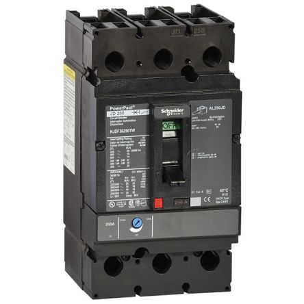 Schneider Electric, ComPact New Generation, PowerPact Molded Case Circuit Breaker 3-Pole 250A, Breaking Capacity 65 kA,