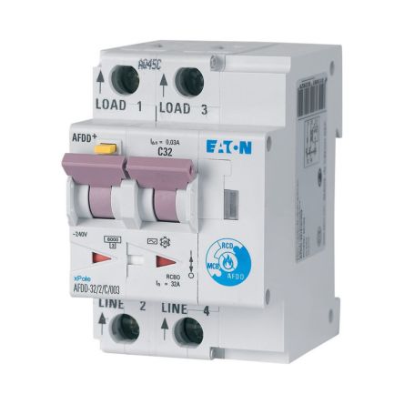 Eaton Electronic Circuit Breaker, 32A Current Rating, 2-Pole, 30 mA Trip Sensitivity, Type B, Eaton Moeller Range, xPole