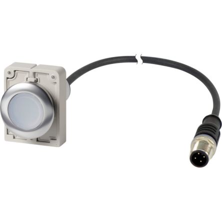 Eaton C30 Series Illuminated Illuminated Push Button, Maintained, Screw, 30.5 mm Cutout, 1 NO, White LED, IP67, IP69K,