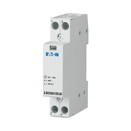 Eaton Z-SCH Installation Contactor, 24V Coil, 2-Pole, 25 A 24V, 2 NO, 440V