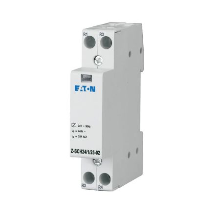 Eaton Z-SCH Installation Contactor, 24V Coil, 2-Pole, 25 A 24V, 2 NC, 440V