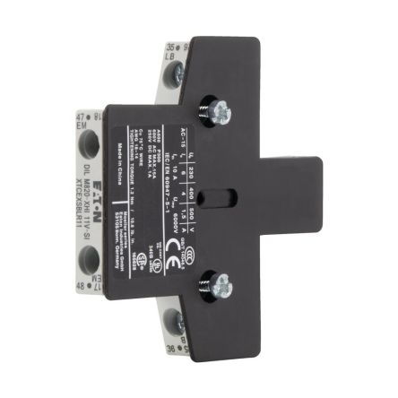 Eaton Auxiliary Contact Module, 2 Contact, 1 NO/1 NC, DILM, Side, 10 A, 440V, 208283 DILM820-XHI11V-SI