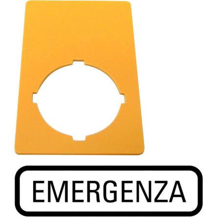 Eaton Label for Use with M22 Pushbuttons, Pre-printed "Emergency Stop, Emergency Switching Off