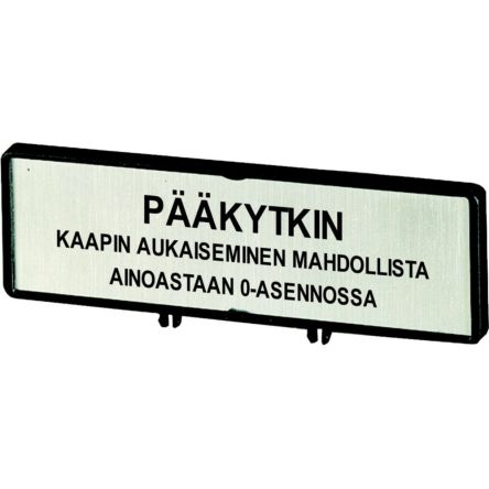 Eaton Label for Use with P3, T5B, T5, Pre-printed "Only Open Main Switch when in 0 Position