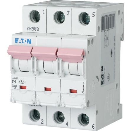 Eaton xPole - PXL PXL Miniature Circuit Breaker, 3-Pole, 2A, Type B, 400V ac AC, 10 kA Breaking Capacity