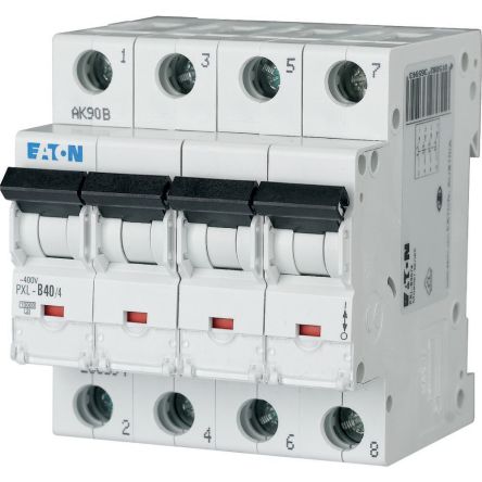 Eaton xPole - PXL PXL Miniature Circuit Breaker, 4-Pole, 40A, Type C, 400V ac AC, 10 kA Breaking Capacity