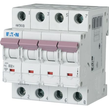 Eaton xPole - PXL PXL Miniature Circuit Breaker, 4-Pole, 32A, Type C, 400V ac AC, 10 kA Breaking Capacity