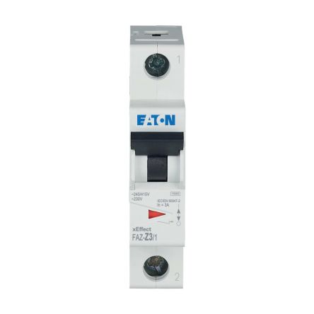 Eaton xEffect FAZ Miniature Circuit Breaker, 1-Pole, 3A, Type Z, 230V ac AC, 48 V dc DC, 10 kA Breaking Capacity