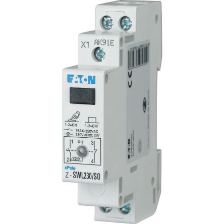 Eaton 2-Pole DIN Rail Isolator Switch -, IP40, 16A, 4 W