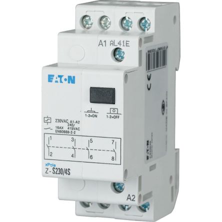 Eaton DIN Rail Impulse Relay, 230V ac Coil, 16A Switching Current, 4PST